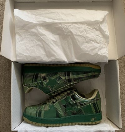 2008 Ds Bapesta Plaid Tartan Green