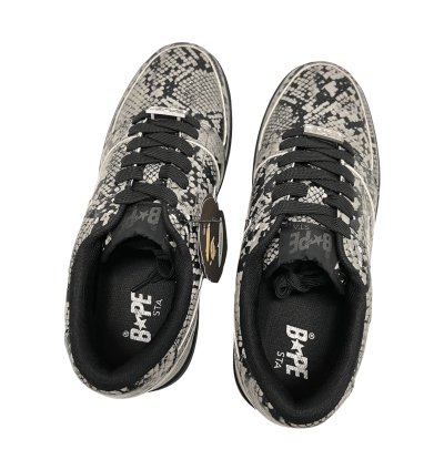2020 Bape Bathing Ape Bapesta Low Snakeskin Grey Black