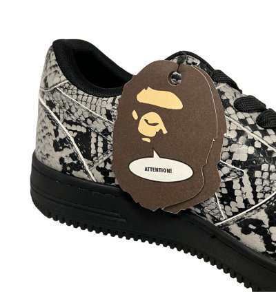 2020 Bape Bathing Ape Bapesta Low Snakeskin Grey Black