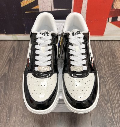 2021 Bape Bapesta Low M1 Color Block Shark Face Black White