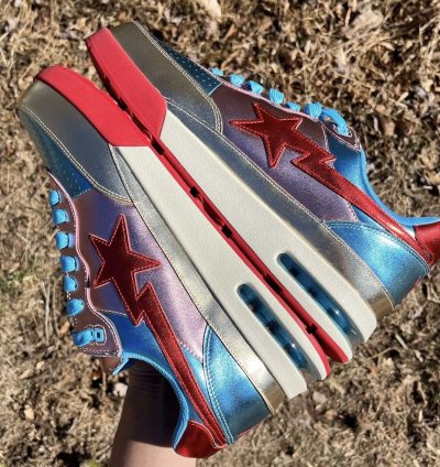 2021 Bathing Ape Metallic Red Blue Roadsta