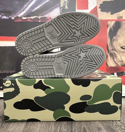 2022 Bape Bapesta 93 Hi Grey White Dark Grey