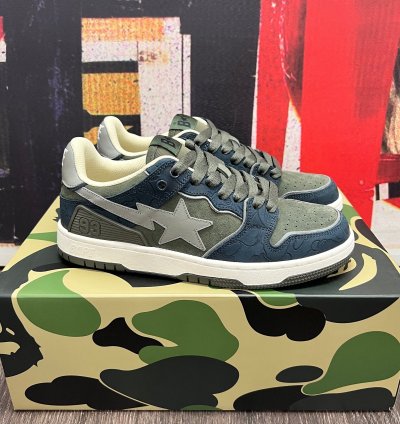 2022 Bape Sk8sta Army Olive Green Dark Navy Blue Grey