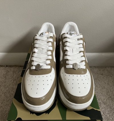 2023 Bathing Ape Patent Leather Khaki Bape Bapesta Size 13
