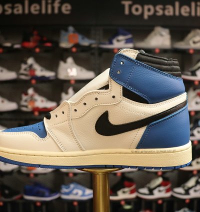 Fragment Design X Travis Scott X Air Jordan 1 Retro High military Blue Dh3227-105