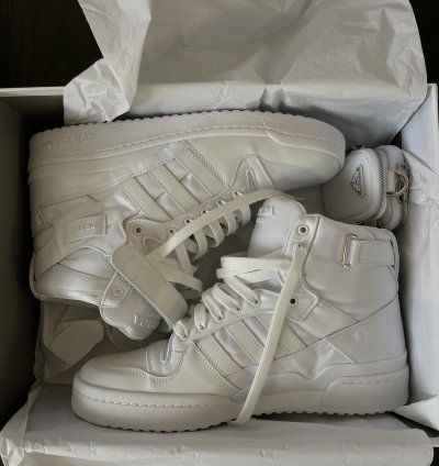 Adidas For Prada Re-nylon Forum High-top Sneakers