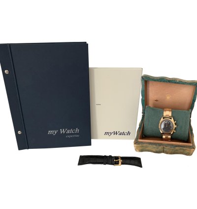 Rolex Chronograph Dato Compax 4767 Jean-claude Killy Chronograph Black Dial Pink Gold 18kt 1947