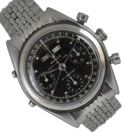 Rolex Chronograph Dato Compax 4767 Jean-claude Killy Chronograph Black Dial Very Rare 1947