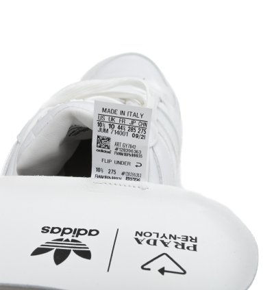 Adidas Prada Re-nylon Forum Low White Sneakers