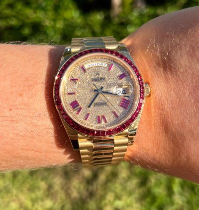 Rolex Day-date 40 228398tru Day-date 40 Yellow Gold Ruby Bezel Dial