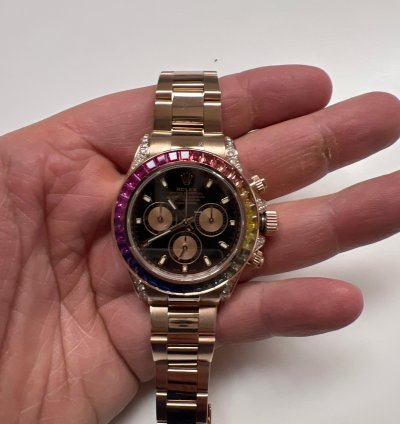 Rolex Daytona 116505 Rainbow Rose Gold Custom Diamonds