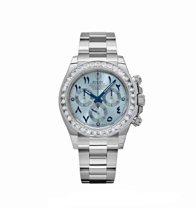 Rolex Daytona 116576tbr Platinum Diamond Ice Blue Arabic Dial 2023
