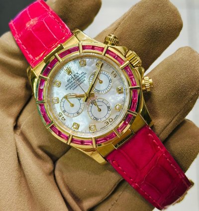 Rolex Daytona 116588saro Factory Pink Sapphire Bezel Mop Dial 1 Of 10 Pieces