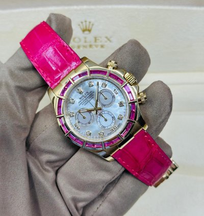 Rolex Daytona 116588saro Factory Pink Sapphire Bezel Mop Dial 1 Of 10 Pieces