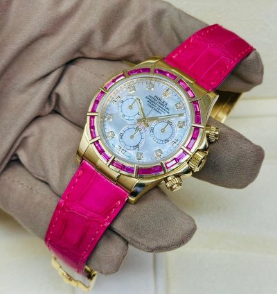 Rolex Daytona 116588saro Factory Pink Sapphire Bezel Mop Dial 1 Of 10 Pieces