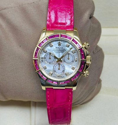 Rolex Daytona 116588saro Factory Pink Sapphire Bezel Mop Dial 1 Of 10 Pieces