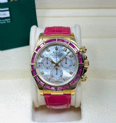 Rolex Daytona 116588saro Factory Pink Sapphire Bezel Mop Dial 1 Of 10 Pieces