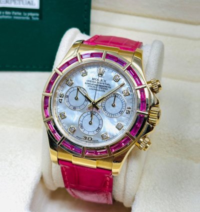 Rolex Daytona 116588saro Factory Pink Sapphire Bezel Mop Dial 1 Of 10 Pieces