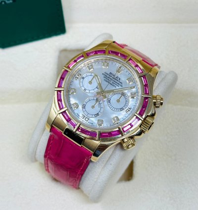 Rolex Daytona 116588saro Factory Pink Sapphire Bezel Mop Dial 1 Of 10 Pieces