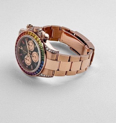 Rolex Daytona 116595rbow Rainbow Rose Gold Black Dial Sapphire Bezel 2022