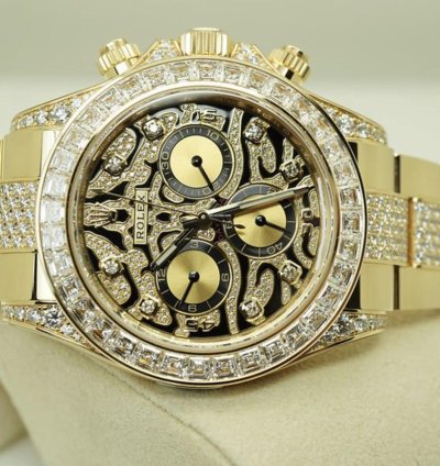 Rolex Daytona 116598tbr Neu 2022 Full Set Eye Of The Tiger Pave Yellow Gold Gelbgold