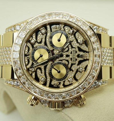 Rolex Daytona 116598tbr Neu 2022 Full Set Eye Of The Tiger Pave Yellow Gold Gelbgold