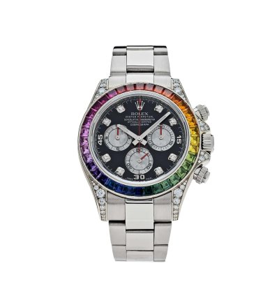 Rolex Daytona 116599rbow Rainbow White Gold Black Diamond Dial Sapphire Bezel