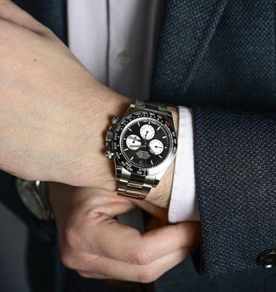Rolex Daytona 126529ln Le Mans 18k White Gold Black Dial 40 Mm