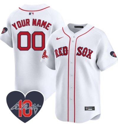 Custom Boston Red Sox Jersey Dave Mccarty Memorial Patch Stitched White