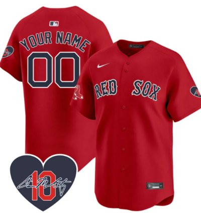 Custom Boston Red Sox Jersey Dave Mccarty Memorial Patch Stitched Red