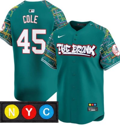 Gerrit Cole Jersey 45 New York Yankees The Bronx Subway Style Premier Stitched Lexington Line
