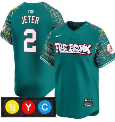 Derek Jeter Jersey 2 New York Yankees The Bronx Subway Style Premier Stitched Lexington Line