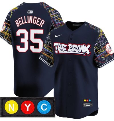Cody Bellinger Jersey 35 New York Yankees The Bronx Subway Style Premier Stitched Navy