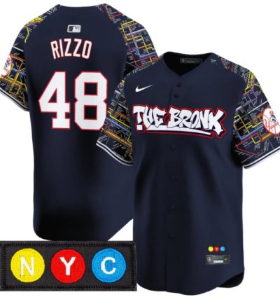 Anthony Rizzo Jersey 48 New York Yankees The Bronx Subway Style Premier Stitched Navy