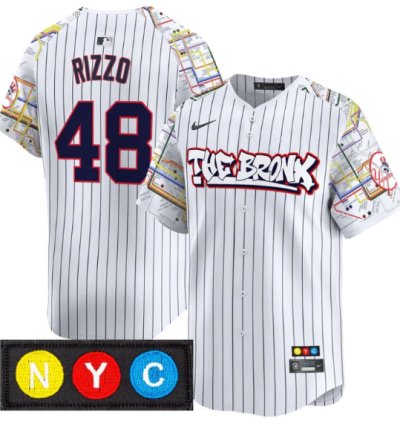Anthony Rizzo Jersey 48 New York Yankees The Bronx Subway Style Premier Stitched Pinstripe