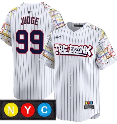 Aaron Judge Jersey 99 New York Yankees The Bronx Subway Style Premier Stitched Pinstripe