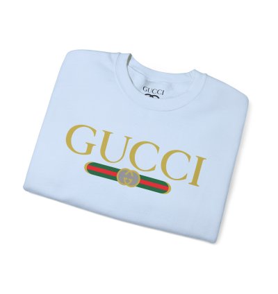 Gucci Gg Logo Light Blue Sweatshirt - Size Usa