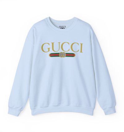 Gucci Gg Logo Light Blue Sweatshirt - Size Usa