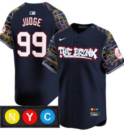 Aaron Judge Jersey 99 New York Yankees The Bronx Subway Style Premier Limited Stitched Navy