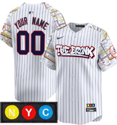 Customnew York Yankees Jersey The Bronx Subway Style Vapor Premier Limited Stitched Pinstripe