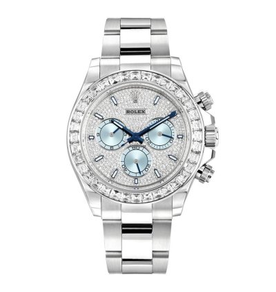Rolex Daytona 126576tbr Platinum Pave Diamond Dial Ascher Cut Bezel