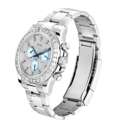 Rolex Daytona 126576tbr Platinum Pave Diamond Dial Ascher Cut Bezel