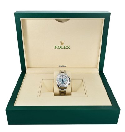 Rolex Daytona 126576tbr Platinum Pave Diamond Dial Ascher Cut Bezel
