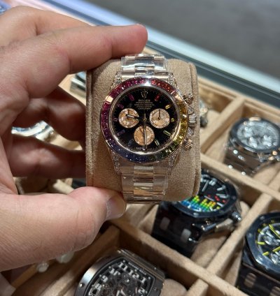 Rolex Daytona 126595rbow Rainbow New Reference Rose Gold Black Dial 2025