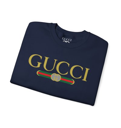 Gucci Gg Logo Navy Sweatshirt - Size Usa