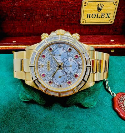 Rolex Daytona 16568 Zenith Movement Ruby Diamond Baguette Bezel Rare