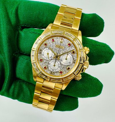 Rolex Daytona 16568 Zenith Movement Ruby Diamond Baguette Bezel Rare