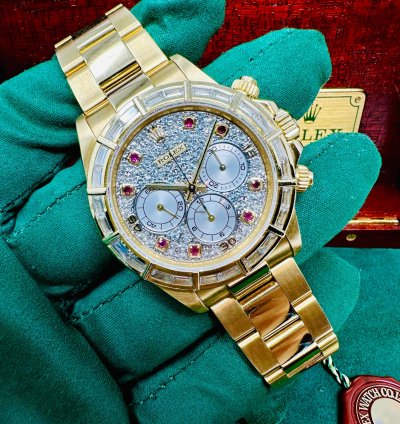 Rolex Daytona 16568 Zenith Movement Ruby Diamond Baguette Bezel Rare