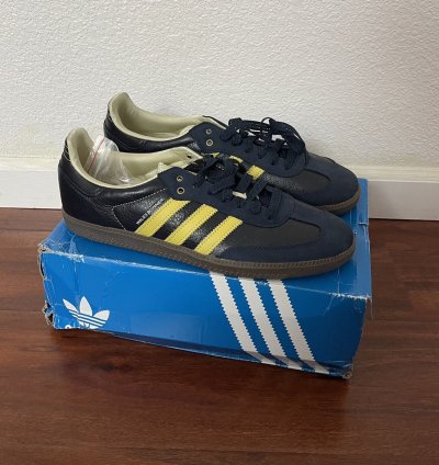 Adidas Wales Bonner Samba Collegiate Navy Yellow Size 11