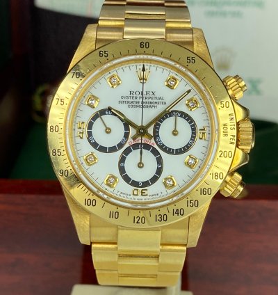 Rolex Daytona 1988 Vintage Daytona 16528 Zenith Porcelain Diamonds 4 Line Dial Serial